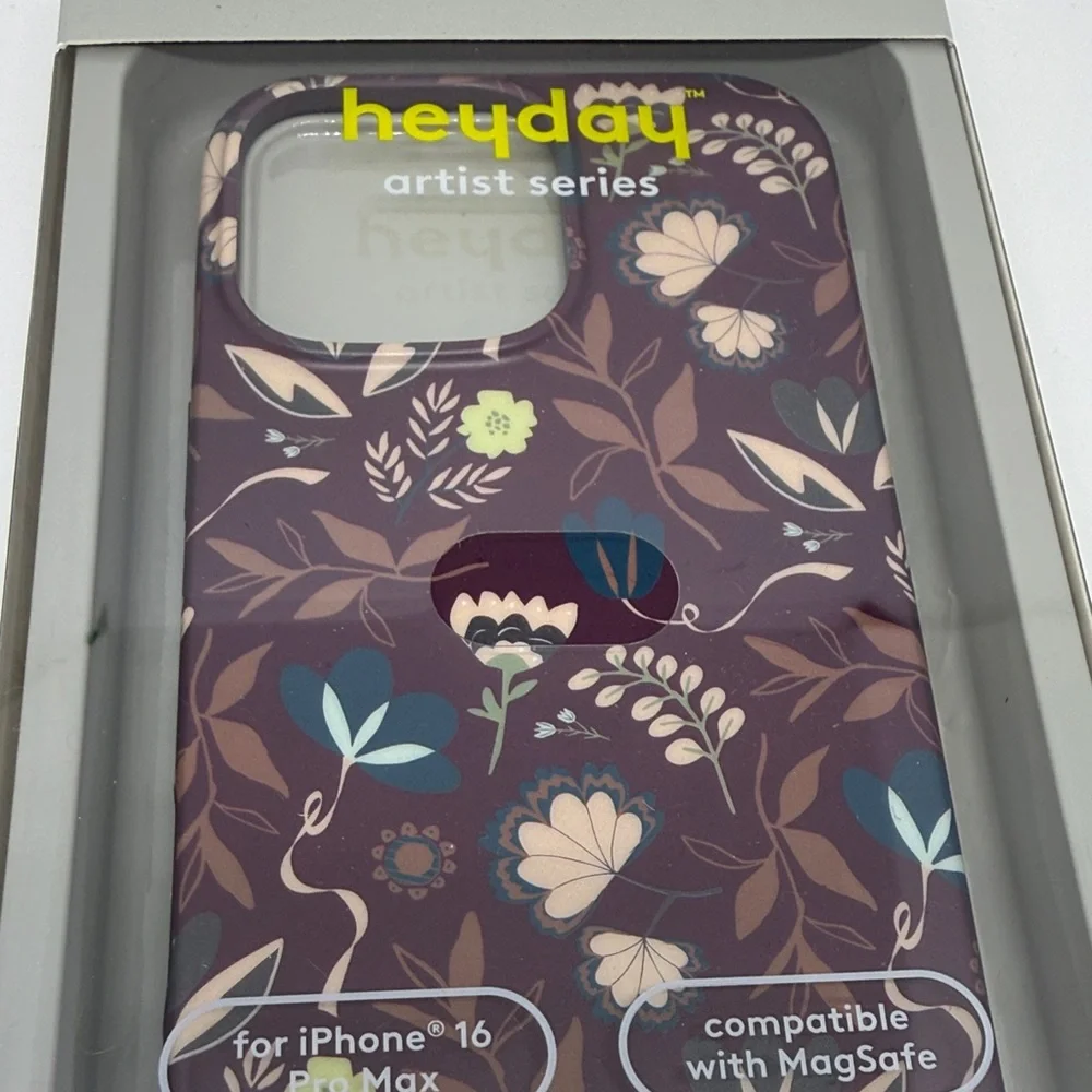 Heyday iPhone 16 Pro Max Case Purple Floral MagSafe Compatible NWT